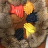 Women's Genuine Leather Gloves Real Raccoon Fur Gloves Fur Big Raccoon Sheepskin Female Winter Velvet Warm Touch280P