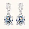 Backs Earrings 2ct D Color Moissanite Clip For Women 925 Sterling Silver Diamond Huggie K Gold Plated Pass