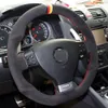 Coperchio volante per auto in pelle scamosciata nera cucita a mano fai-da-te per Volkswagen Golf 5 Mk5 GTI VW Golf 5 R32 Passat R GT 20052392