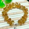 Strand Natural Freeform Citrine Armband Crystal Reiki Healing Stone Fashion Jewelry Festival Gift for Women Men 1st 16-18mm