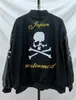 Kurtki męskie MMJ Cardigan Mastermind Skull Baseball Mundur Men Men Men Women Patchwork Woolen MMJ Bomber Coats Skórzowe ubrania J230821