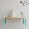 Novelty Items Nordic Style Colorful Beads Tassel Wooden Wall Shelf Wall Clapboard Decoration Children Room Kids Clothing Store Display Stand 230818