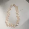 Chaînes collier noué à la main naturel 9-10mm blanc perle en forme de goutte d'eau douce pour les femmes bijoux 45cm