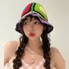 Breda brimhattar Bucket Summer Womens Handgjorda virkning Y2K Fashion Beach Hat Korean Hollow Sticked Sunscreen Sun 230821