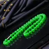 Kedjor naturlig grön jade pärlhalsband kvinnor fina smycken tillbehör äkta myanmar jadeite hög klass a burma jades halsband