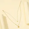 Pendellöder Halsketten Wessparking Emo Gold plattiert Edelstahl Doppelperle Liebesbriefe Danke für Frauen