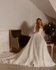 Customized Classic Floral Mermaid Wedding Dress New Backless Square Collar Bridal Gowns Detachable Train Robe Vestido De Noiva D-H23284