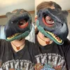Máscaras de fiesta Boca móvil máscara de dinosaurio látex animal dinosaurio tocado Fiesta de Halloween Máscara de cosplay 230820