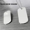 Dog Tag 60CM Stainless Steel BallChains Id Name Tags Pendant Military In Stocks 50pcs/Lot