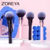 Pennelli per trucco Zoreya Pink Polves Polves Fundication Brush Blush con Black Wood Women Cosmetic Tool Magic Affermata fibra ammorbidente HKD230821