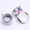 Pendant Necklaces 5PCS Stainless Steel High Quality Glass With Rhinestone Jewelry Making Medallion Po Necklace Spin Pendants Floating Locket