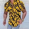 Herren lässige Hemden 2023 Sommer Slim Fit Short Tops Striped Print Shirt Revers 5xl Fashion Graphic Tee Hawaiian Übergroße Kleidung