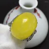 클러스터 링 진정한 보석 천연 앰버 링 925 스털링 실버 고급 보석류 웨딩 파티 여성 22x16mm 인증서