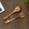 Din sets Sets natuurlijke houten lepel vork dinerkit rijstsoepen bamboe keuken koken thuis servies gereedschap gereedschap soepweespoon