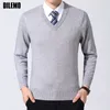 Felpa con cappuccio maschile con felpa con cappuccio maglione marca di moda maschere da uomo pullover v collo magro magro magro maglieria spessa abiti da uomo casual in stile autunno caldo coreano 230821