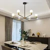 Luces de techo, lámpara colgante moderna nórdica, candelabro de hierro Retro, arte minimalista, luz LED, sala de estar, dormitorio, decoración creativa para el hogar