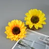 Decorative Flowers Wreaths 50pcs 12CM 8Colors Silk Sunflower Flower Heads For DIY Home Wedding Wall Bouquet Decor Handicraft Festival Decoration 230818