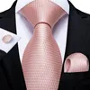 Neck Ties Solid Pink Plaid Ties For Men Fashion Men's Self Tie Bow Tie Pocket Square Cufflinks Set Men Neck Tie Clip And Brooch 230818