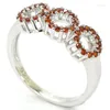 Bagues de grappe 19x7mm Romantique Orange Spessartine Grenat Blanc Saphir Citrine Femelles Usage Quotidien Argent Massif 925