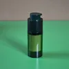 10pcs 15 ml rotierende luftlose Plastikpumpe Flasche leer (Kopf skalierbar) Grüne Kosmetiklotion Creme Emulsionsverpackung Behälter SP89 GQERF