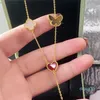 Fashion Pendant Necklaces for women Elegant 4 Four Leaf Clover Choker chains Designer Jewelry 18K Plated gold girls Gift