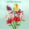 Blocks Girl Toy Simulation Bouquet Building Block DIY Plant Three-dimensional Flower Model Home Decoration Brick Children's Toy Gift R230817