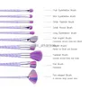 Makeup Borstes 10st Unicorn Makeup Brushes With Colorful BreSTles Handtag Fantasy Makeup Brush Set Foundation Eyeshadow Unicorn Brush Kit HKD230821