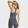 Yoga outfit naken Feel Racerback Longline Sports BH för kvinnor Solid Wireless Gym Workout Tops med inbyggda Bras XS-XL