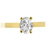 1 00 CT Ronde Cut D Si1 Simulatie Diamant Solitaire verlovingsring 14K Geel goud Nieuw317B