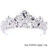 Pinces à cheveux élégant Noble cristal strass couronne perles simulées fête de mariage mariée diadème bandeau NA