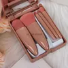 Makeup Borstes Makeup Borstes Set With Mirror Box Blush Lip Eye Shadow Professional Cosmetic Brushes Kit Portable Travel Mini Beauty Tool HKD230821