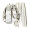 Menina de tracksuits masculinos Setorn Autumn Set Moda de beisebol solto uniforme de beisebol coreano Suites Rua Casual Rouno de roupas de duas peças Roupas masculinas J230821