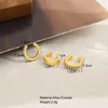 Backs oorbellen 3 stks/set gouden zilveren kleur dubbele laag clip voor vrouwen mannen creatief c ear manchet niet-piercing trend sieraden cadeau