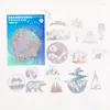 Papier Cadeau 45pcs Or Laser Autocollant Sac Creative Main Ledger Matériaux PET Autocollants DIY Scrapbooking Fond À La Main Journal Artisanat