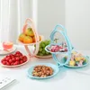 Storage Bottles Portable Multi-layer Folding Fruit Tray Creative Personality Fashion Modern Living Room Home Tea Table Basket