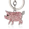 Keychains 2023 Brand Pig Wings Crystal Rhinestone Key Chain Holder Women Car YSK069 Presentväska hänge