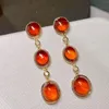 Dangle Earrings LR Jewelry Solid 18K Yellow Gold Nature 20.5ct Garnet Fanda Gemstones Female Drop For Women Fine