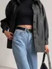 Women's Leather Fashion Black Jackets For Women 2023 Autumn Casual Turn-down Collar Single Breasted Pocket Shirt Moto Biker PU Coats