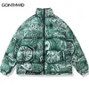 Męskie kurtki hip -hop odwracalny kurtka Mężczyzn Parka Streetwear Winter Grube Punt Gothic Oversiased Plat Harajuku Fashon Casual Outdoor 230821