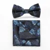 Dzieje remisowe 10pcs/lot czerwony dla mężczyzn wstępnie związany chusteczka krawatowa złoto dziuty mężczyzna Man Self Bowtie Brown Pocket Squares B132