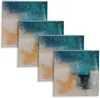 Tabel Napkin 1 stks Blue Abstract Art Polyester voor bruiloft EL en restaurant Decoratie Wrinkle Resistant