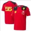 2023 Fórmula 1 F1 Racing Sets Carlos Sainz Charles Leclerc Fernando Alonso Configure camiseta casual respirável pólo de verão logotipo de automóvel