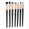 Pinceaux de maquillage 7 pièces/ensemble pinceau Eyeliner à sourcils pinceaux de maquillage pour les yeux doux fard à paupières mélange contour des sourcils mince Eyeliner cosmétique femmes outil de beauté HKD230821