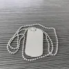 Dog Tag 60CM Stainless Steel BallChains Id Name Tags Pendant Military In Stocks 50pcs/Lot