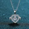 سلاسل AZ107-X Lefei Fashion Trend Luxury Classic 0.5ct Moissanite Nimble Angle Heart Necklace for Women 925 Silver Party Charm Jewelry