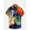 Casual shirts voor heren 3D Gedrukt 2023 Movie Karakter Horror Vintage Shirt For Men Summer Streetwear Retro Hawaiian