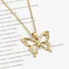 Colliers Pendentifs Bijoux Femme Collier Papillon Acier Inoxydable Plaqué Or 18K