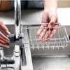 Food Storage Organization Sets Drainer Soap Stainless Dishcloth Rag Steel Sponge Shelf Adjustable Rack Dry Kitchen Basket Finishing Faucet Towel Pool 230821