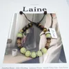 Strand lii ji Stone real boho amizade tigres ocular madeira limão jade 19cm para homens mulheres