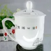Becher Keramikbecher Jingdezhen Bone China Cup mit LID -Büro Individuelle Handlack 230818